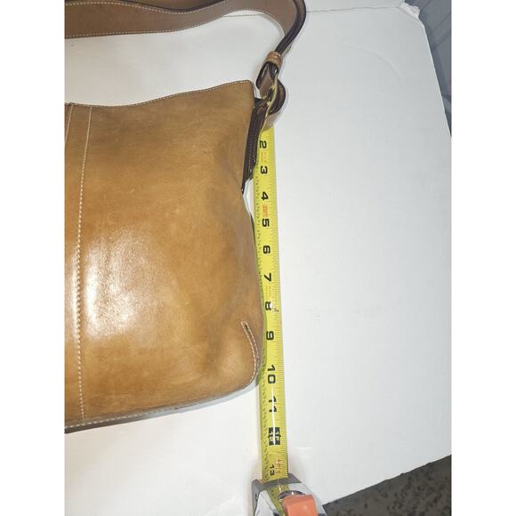 COACH Legacy Leather Slim Duffle Convertible Crossbody Bag in Tan #9328 - Picture 10 of 15